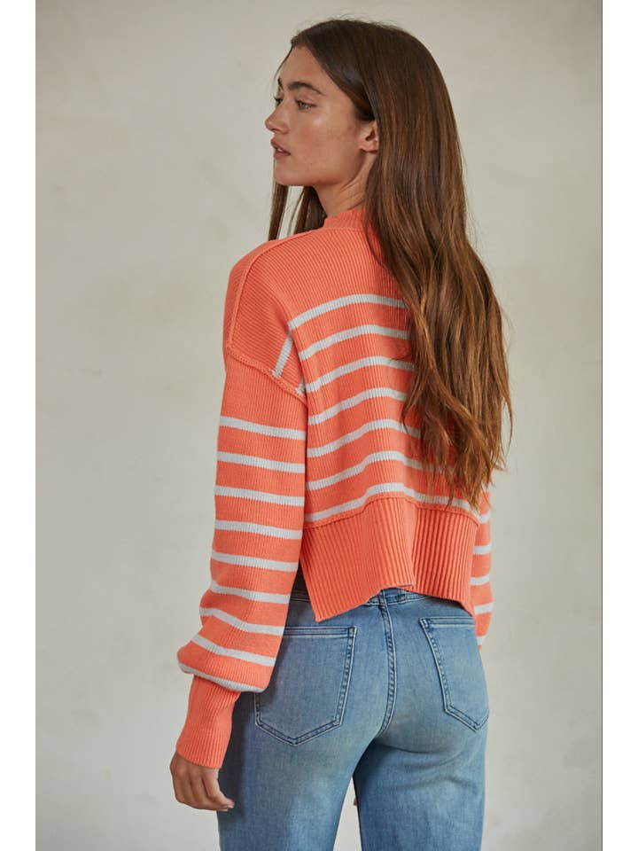By Together - Wholesale Knit Sweater - Women's - W1391 | Knit Sweater Striped Crop Pullover5