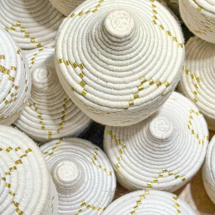 SOUK in the CITY - Wholesale Basket - Berber Baskets - white | gold9