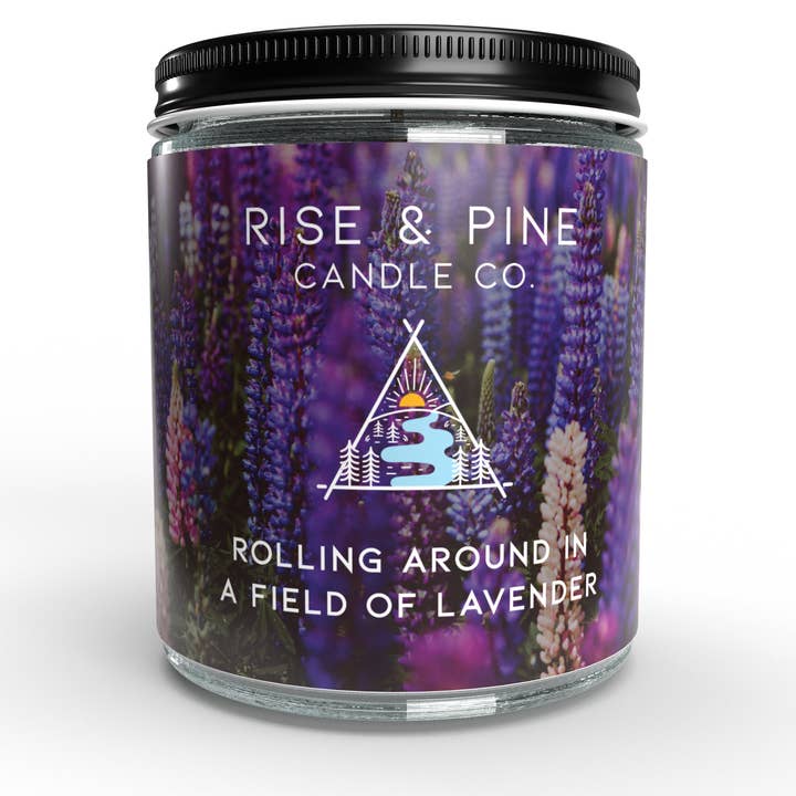 Lavender Soy Wax Candle for wholesale by Rise and Pine Candle Co.