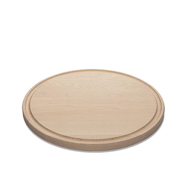 Maple - R13 - Grande planche à découper ronde avec rainure à jus 13-1/2 « x3/4" pour la vente par Wood Hill Boards Inc