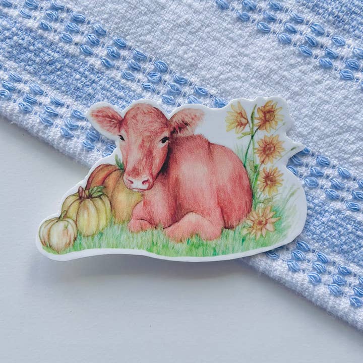 Emilia Rose Artwork LLC - Wholesale Sticker - Cow Sticker0