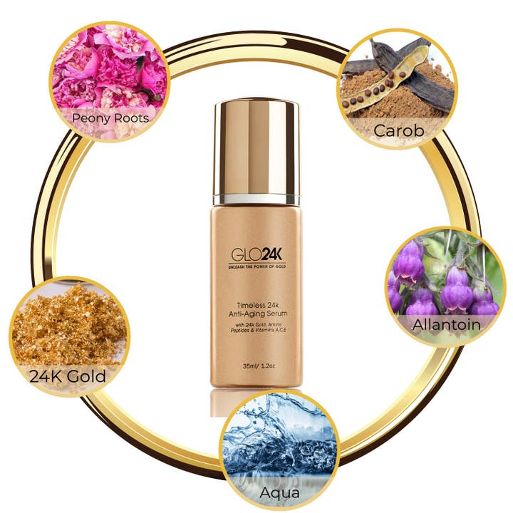 GLO24K - Wholesale Facial Serum/Concentrate - Timeless 24k Anti-Aging Serum with 24k Gold & Amino Peptides
