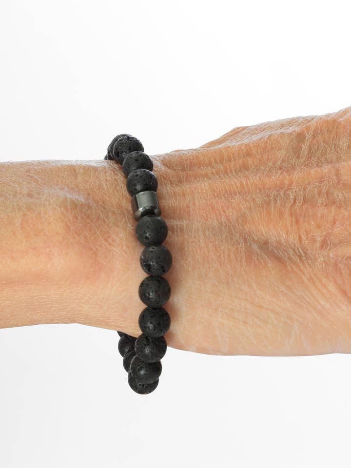 HAIMA LAVA HEMATITE BRACELET - BLACK for wholesale by Savoy Active