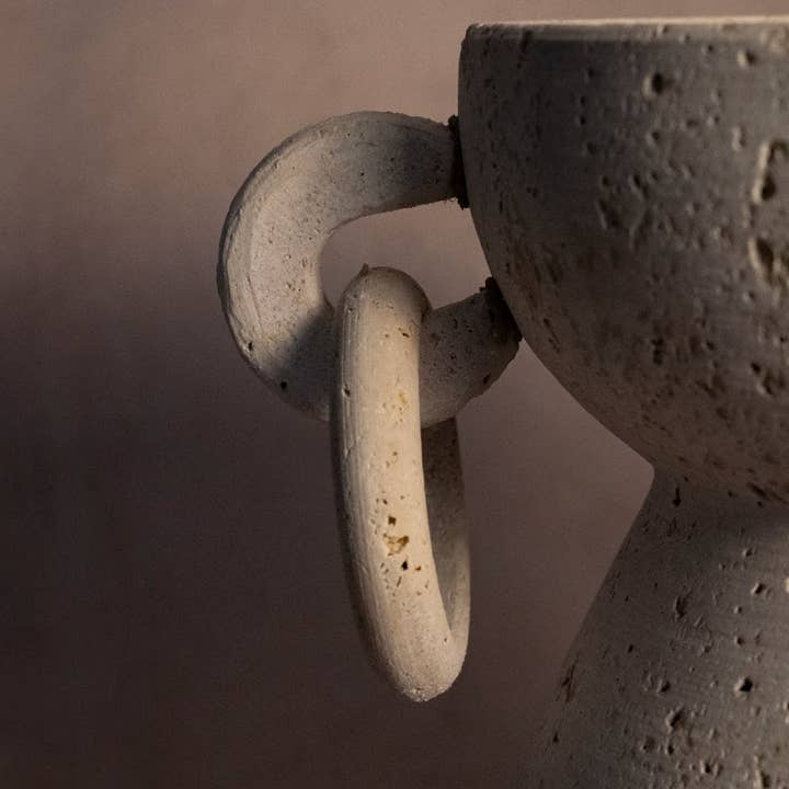 Marigold Market - Wholesale Vase - Vase With Rings - Travertine3