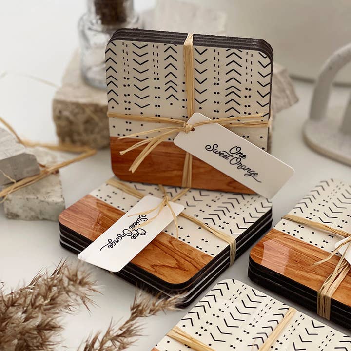 Onesweetorange - Wholesale Coasters - Cork Coaster Set of 4 Mid Century Arch Coasters Coaster Set