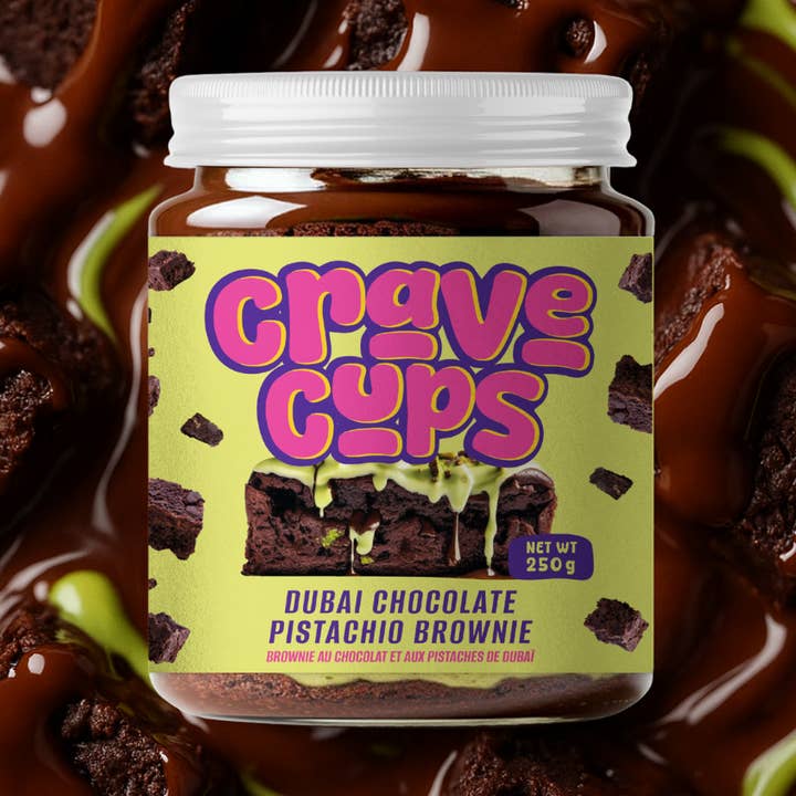 Crave Cups - Dubai Chocolate Pistachio Dessert Cups for wholesale by Astro Snacks
