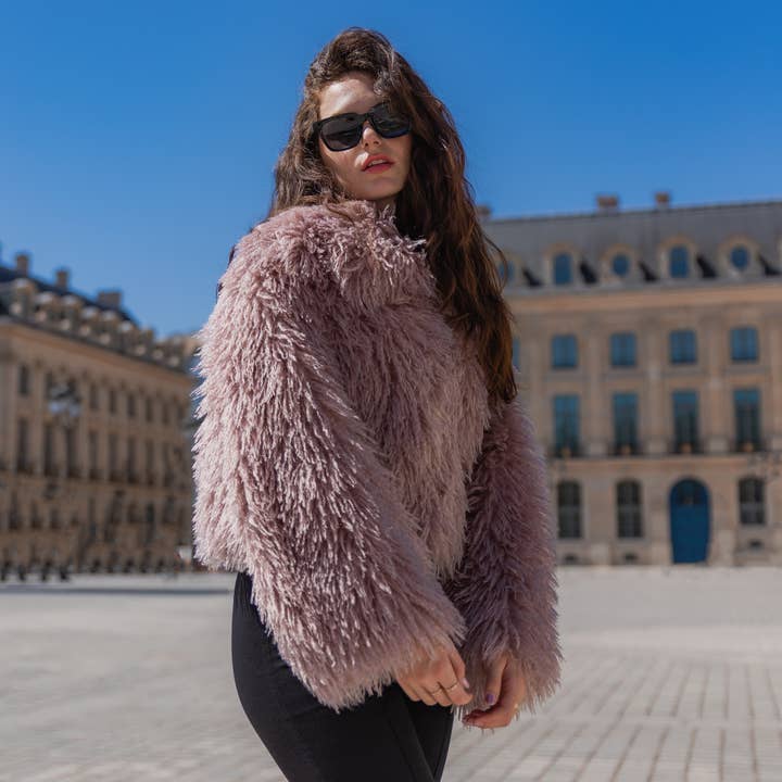 Sciarpa Regina In Pelliccia Sintetica In Nero - Goldbergh - Foto 8