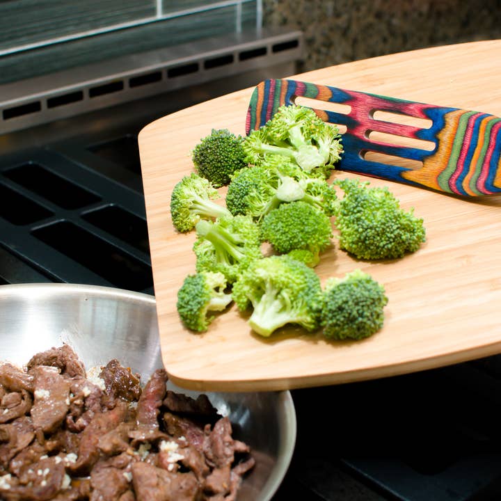 Island Bamboo - Wholesale Spatula/Turner - 13" Rainbow Pakka Slotted Spurtle1