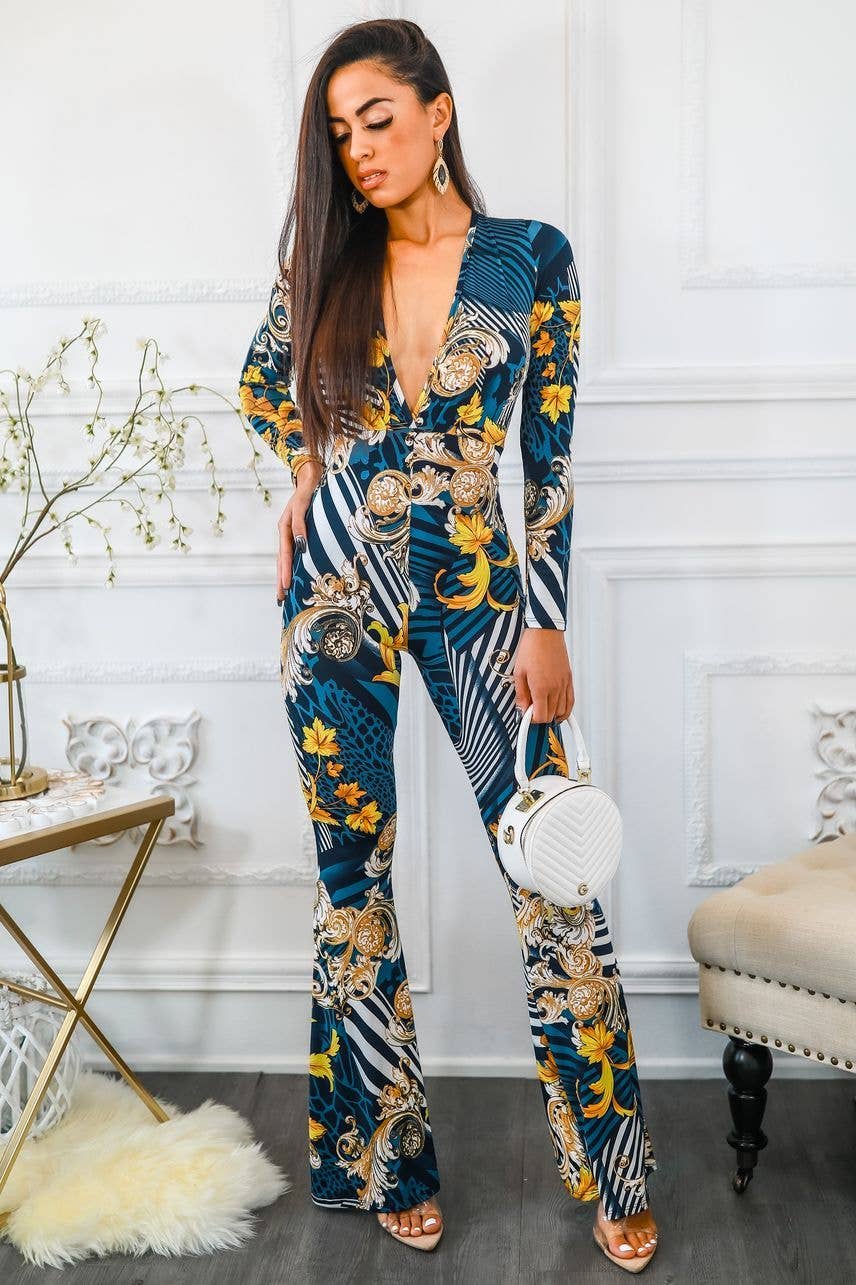 SurelyMine - Wholesale Jumpsuit - Dames - Rijke en klaar diepe jumpsuit met V-hals