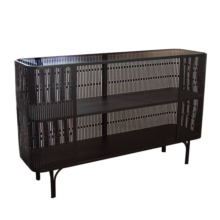 Rectangular sideboard Como black H. 75.5 cm, PU 1 for wholesale on Faire