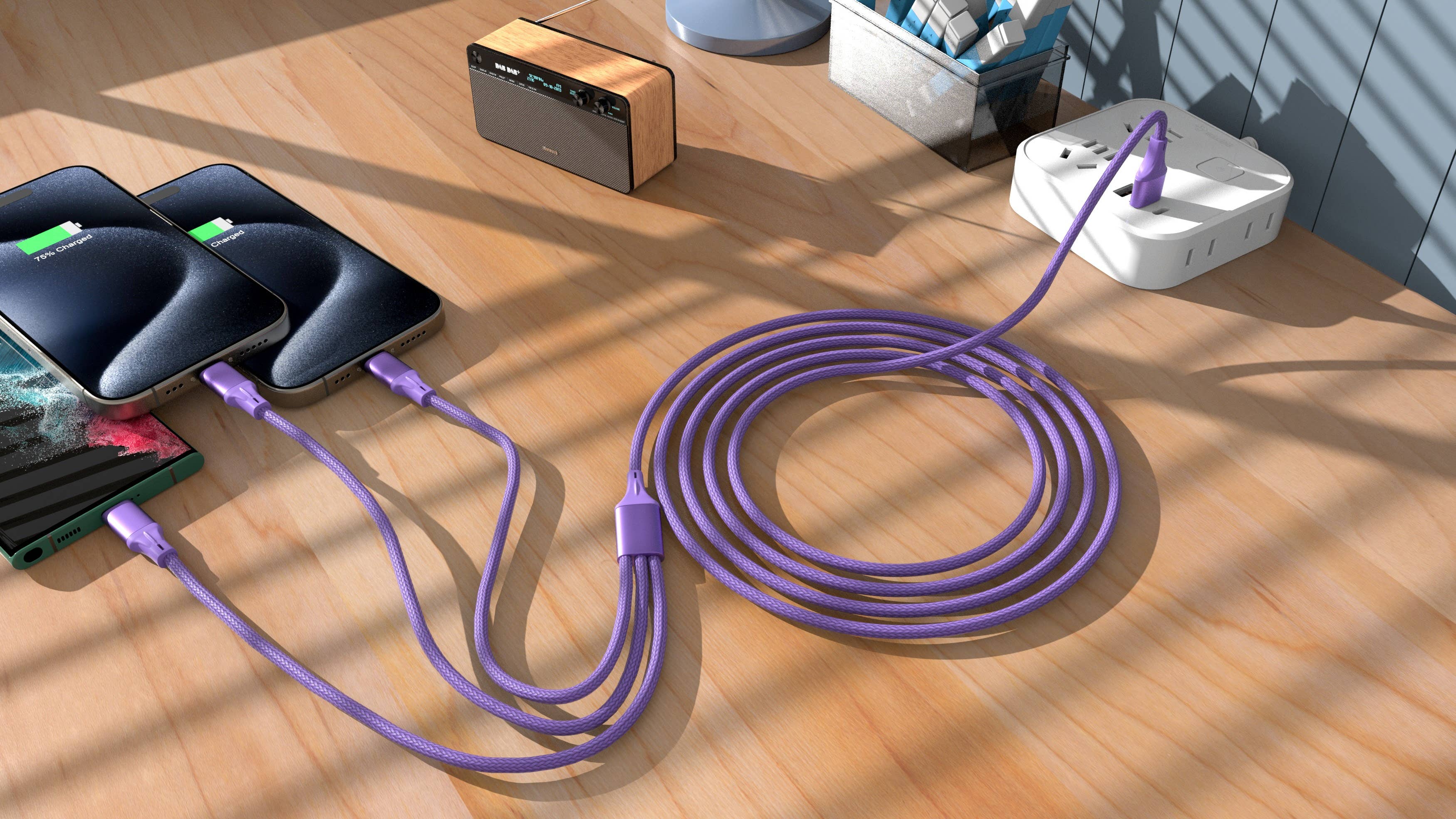 LAX Gadgets - Wholesale Charging Cable - 3-in-1 Cable For IPhone/Ipad & Android Devices - Retail Pack21