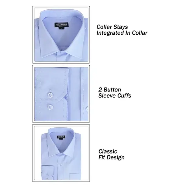 Galaxy By Harvic – wholesale Skjortor – Barn – GBH Pojkar Långärmad Casual Klänning Skjortor - Uniform Färger1