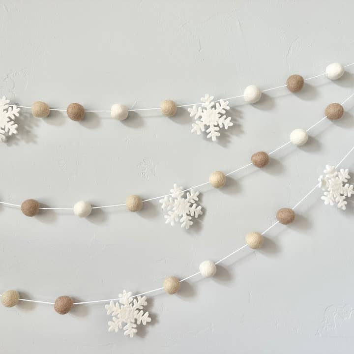 Wool Jamboree - Wholesale Bunting/Garland - Neutral Snowflake Garland - Best Seller!4