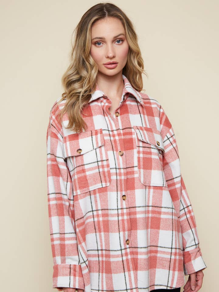 SIJ5166B KORALL TJOCK ÖVERDIMENSIONERAD RUTIG SCHACKET MED FICKOR för wholesale av Saints & Hearts