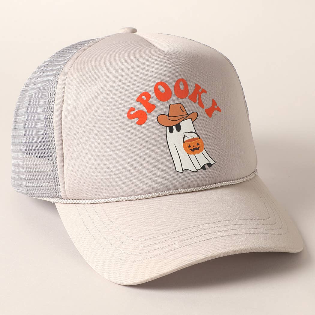 Fashion City - Vente Casquette de camionneur – unisexe - Chapeau de camionneur d'Halloween à imprimé Spooky Ghost11