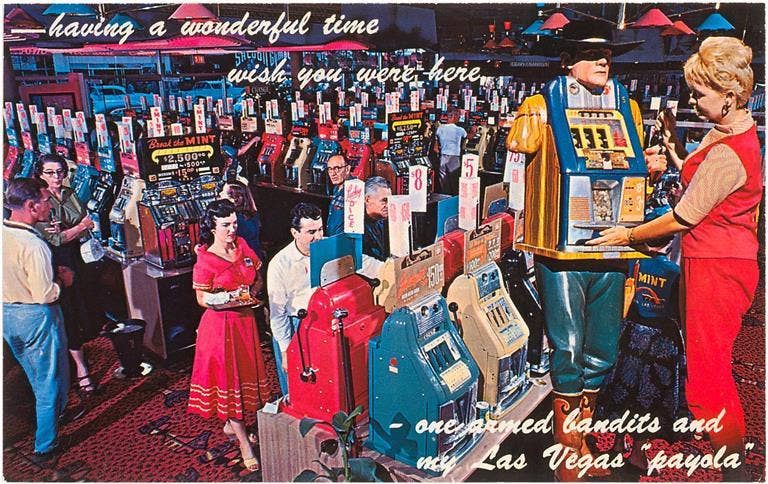 Found Image Press - Wholesale Postcard - Postcard NV-65 Slot Machines, Las Vegas0