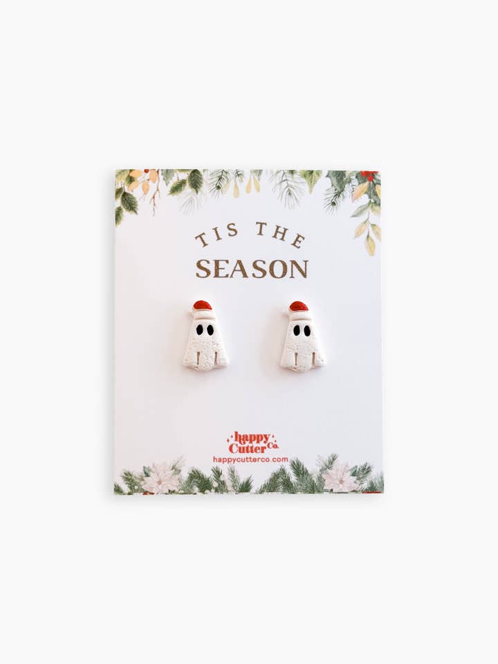 Clous de Noël - Boucles d'oreilles fantôme du Père Noël pour la vente par Happy Cutter Co