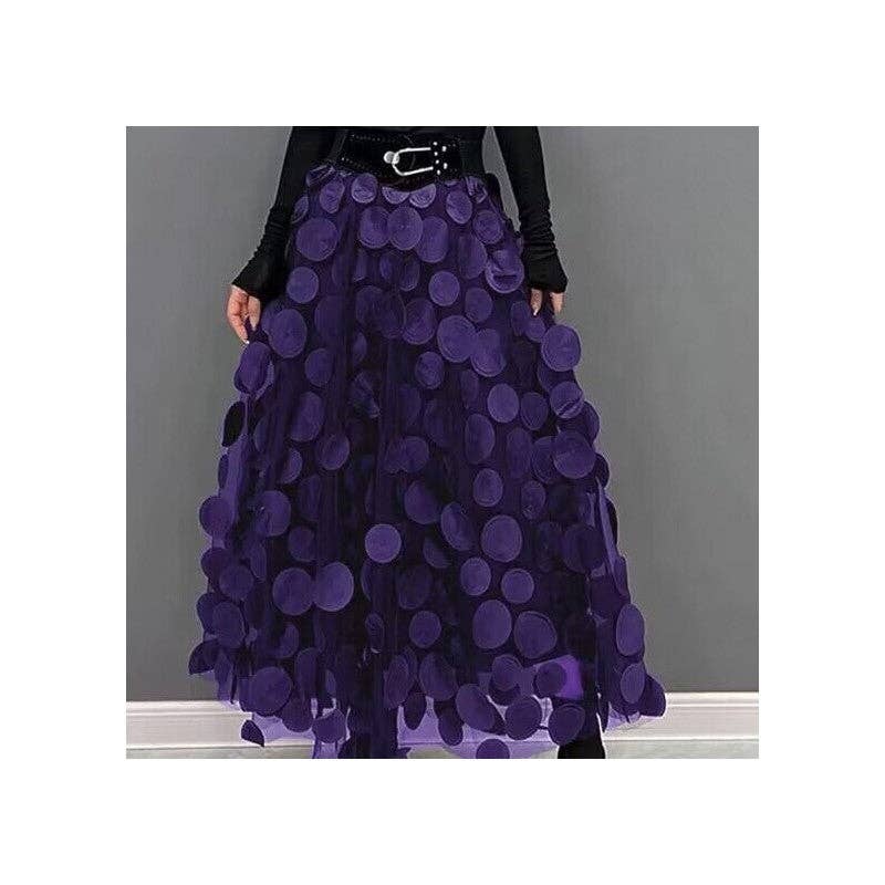 UZ Wholesale Store - Wholesale Skirt - Women's - Versatile High-Waisted Polka Dot A-Line Skirt5