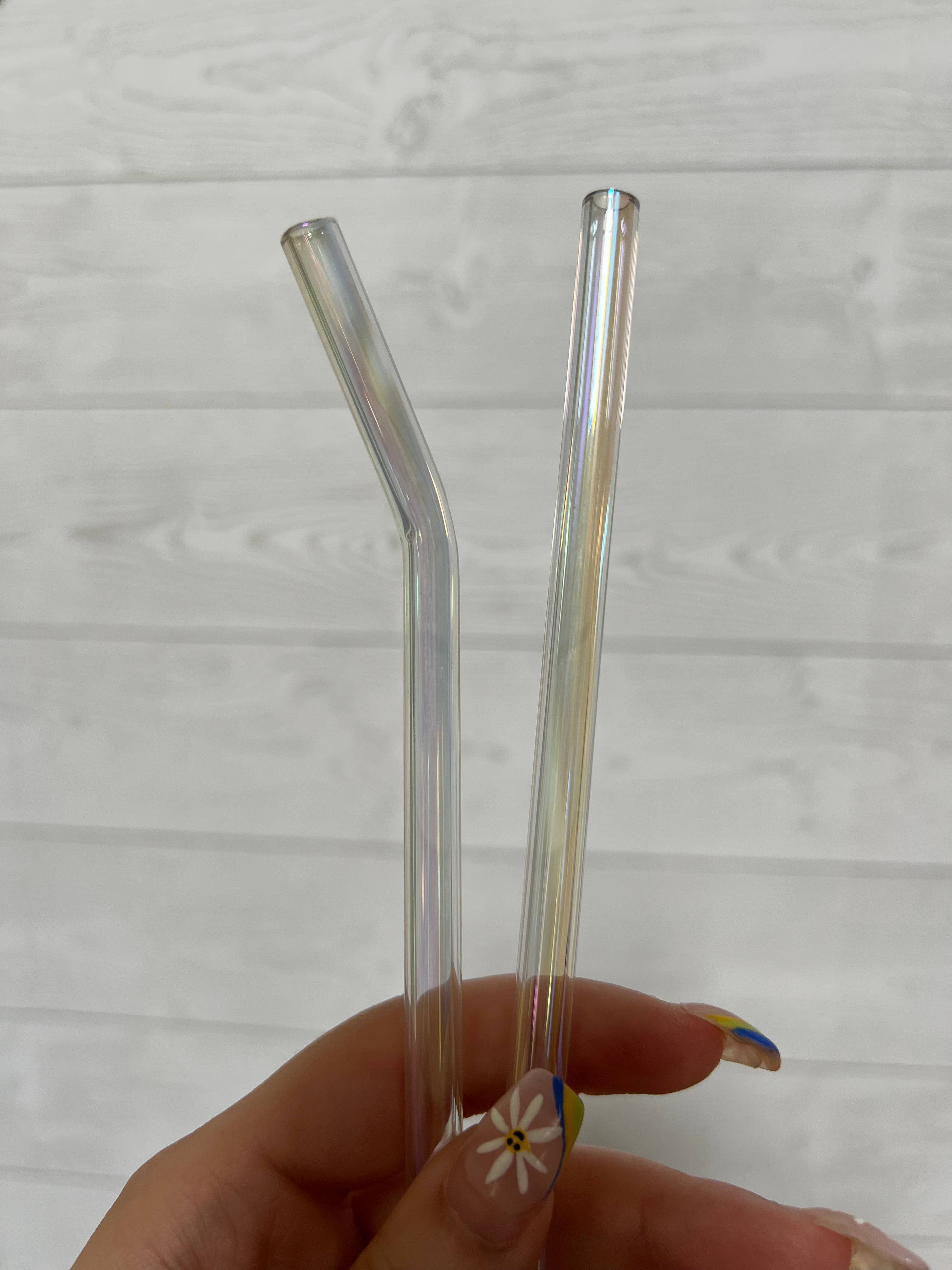 Mason Jar Designs - Wholesale Drinking Straw - Holographic glass straw1