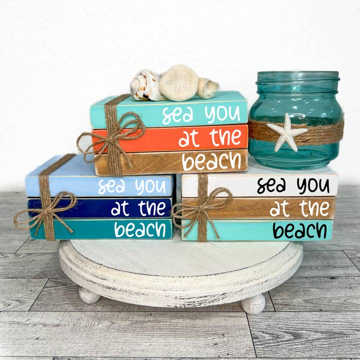 Beach decor | Summer tiered tray | Nautical home decor for wholesale by Ruaille Buaille Co