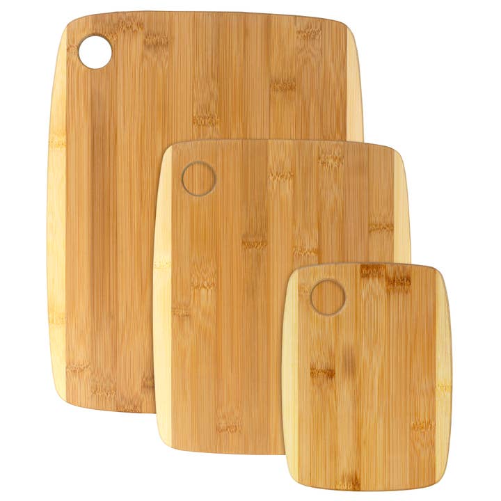 Totally Bamboo - Wholesale Cutting Board - 3-Piece Bamboo Cutting Board Set with Two-Tone Design
