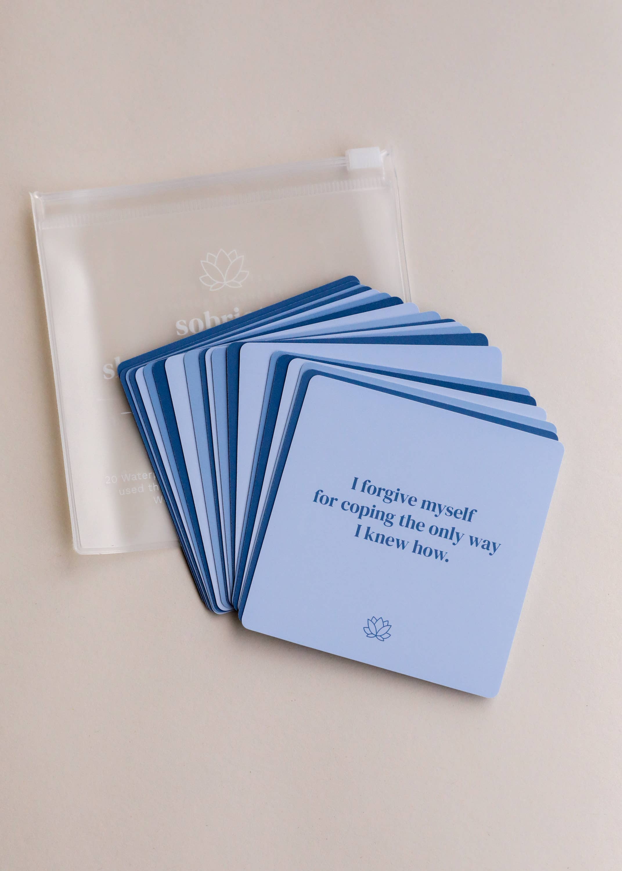 JaxKelly - Wholesale Stationery/Notecard Set - Shower Affirmation™ Display Cards - Sobriety1