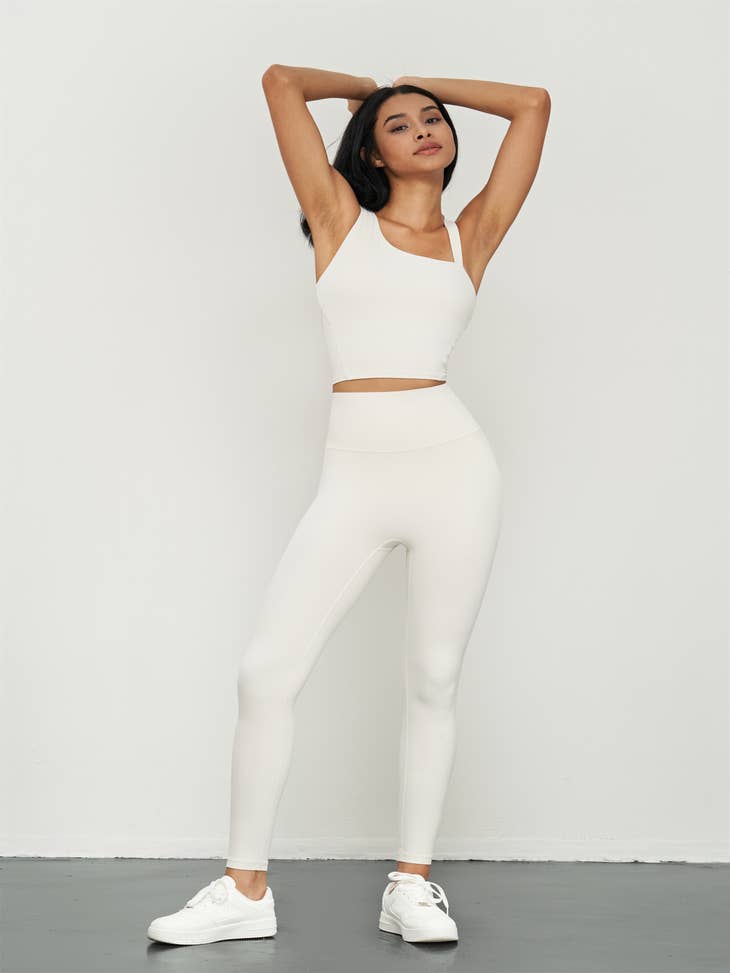 Bulk Ladies Girls Soft Yoga Leggings Nylon Spandex Blank Pocket