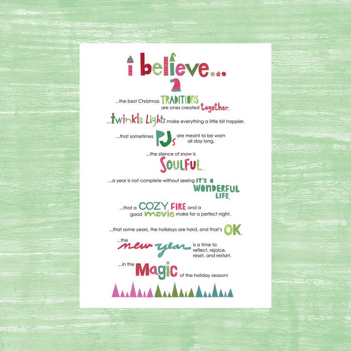 Kim Dettmer Art - Wholesale Christmas Card - I Believe Christmas Card – Heartfelt & Whimsical Holiday0