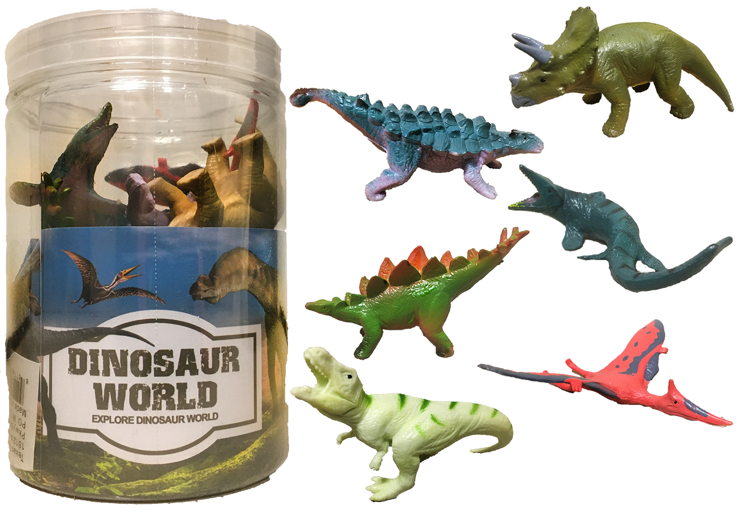 Texas Toy Distribution - Vendita all'ingrosso Figurina giocattolo - Bambini - Collezione di statuette in plastica Dinosaur World Dino da 7,6 cm17