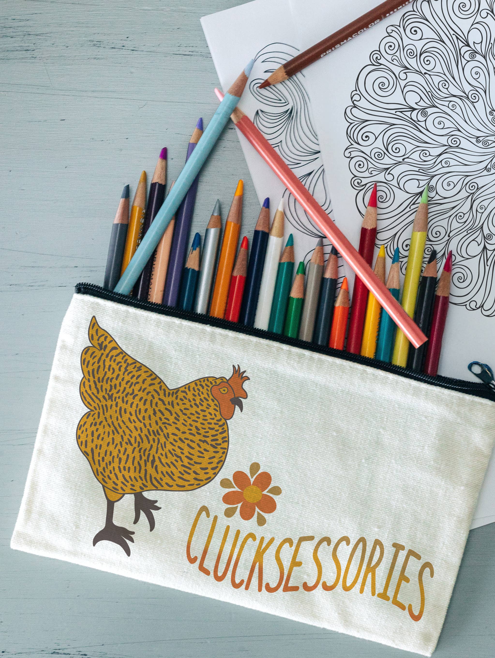 B.Goods Designs - Wholesale Pencil Case/Pouch - Cluckcessories – Whimsical Chicken Pencil Pouch3