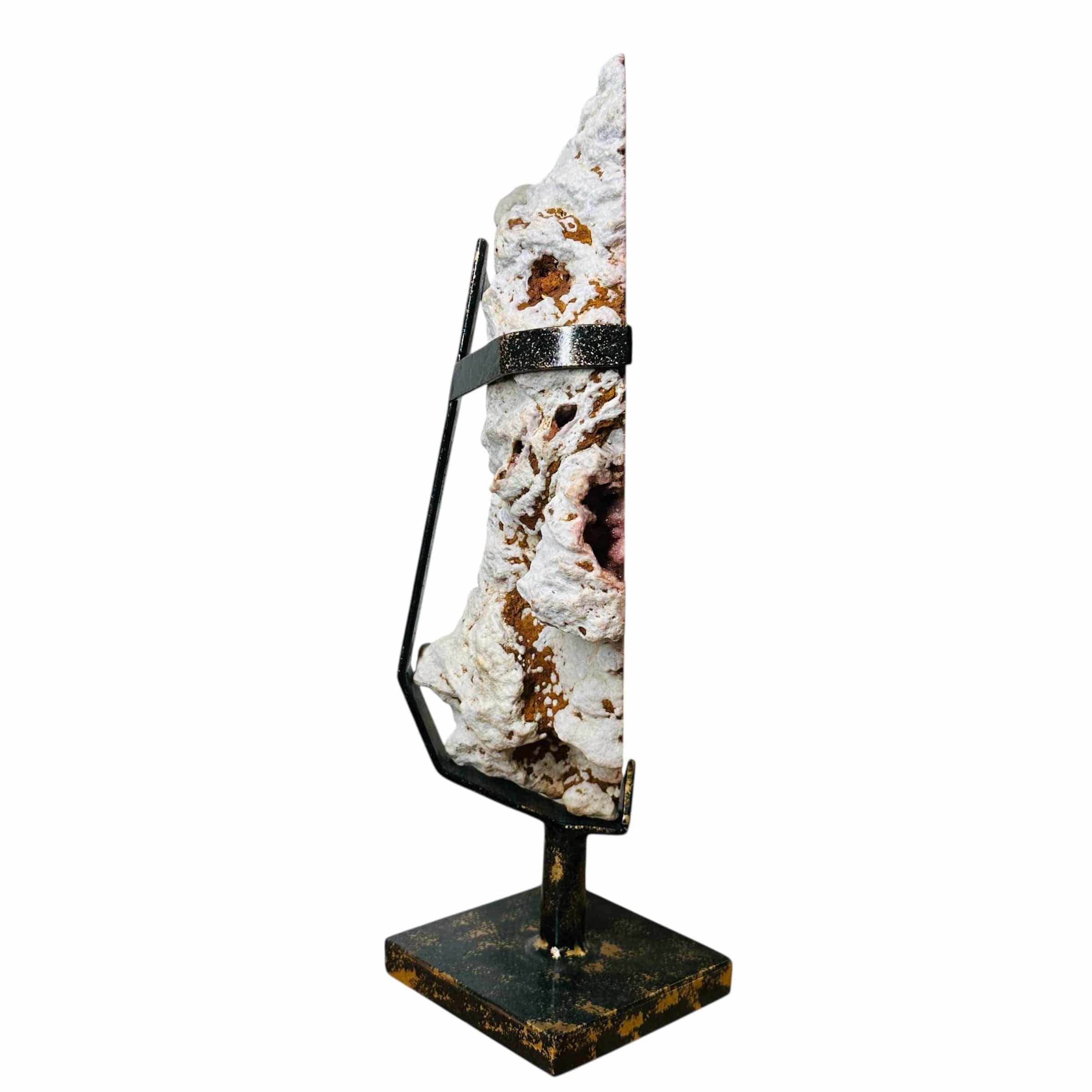 Rock Paradise - Wholesale Spiritual Stone/Crystal - Pink Amethyst Freeform Crystal on Gold and Black Stand2