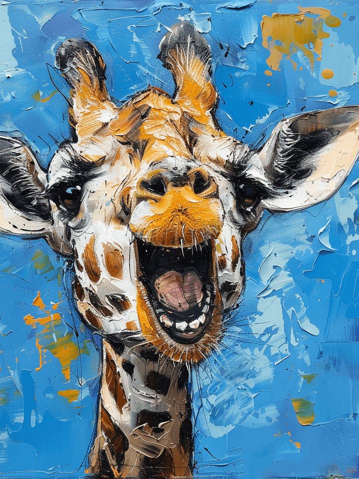 Unnatural Nature Giraffe „8x8" Kunstdruck für den Großhandel von Mowbi