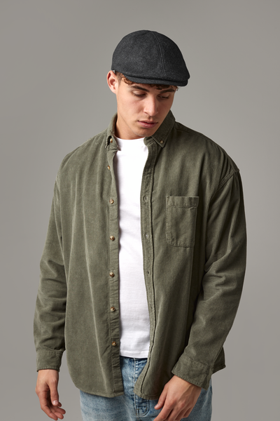 Trækul Marl Beechfield Melton Wool Ivy Cap | Unisex | Foret | Spændejustering | Trækul | Én størrelse for engroshandel på Faire1