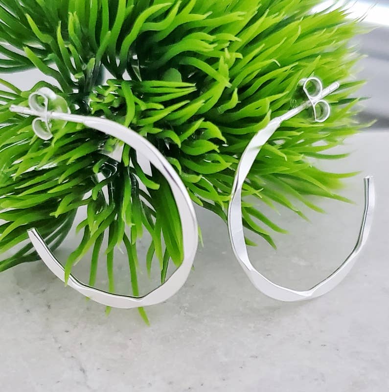 Sosie Designs - Wholesale Hoop Earrings - Silver Hammered Hoops Earrings4
