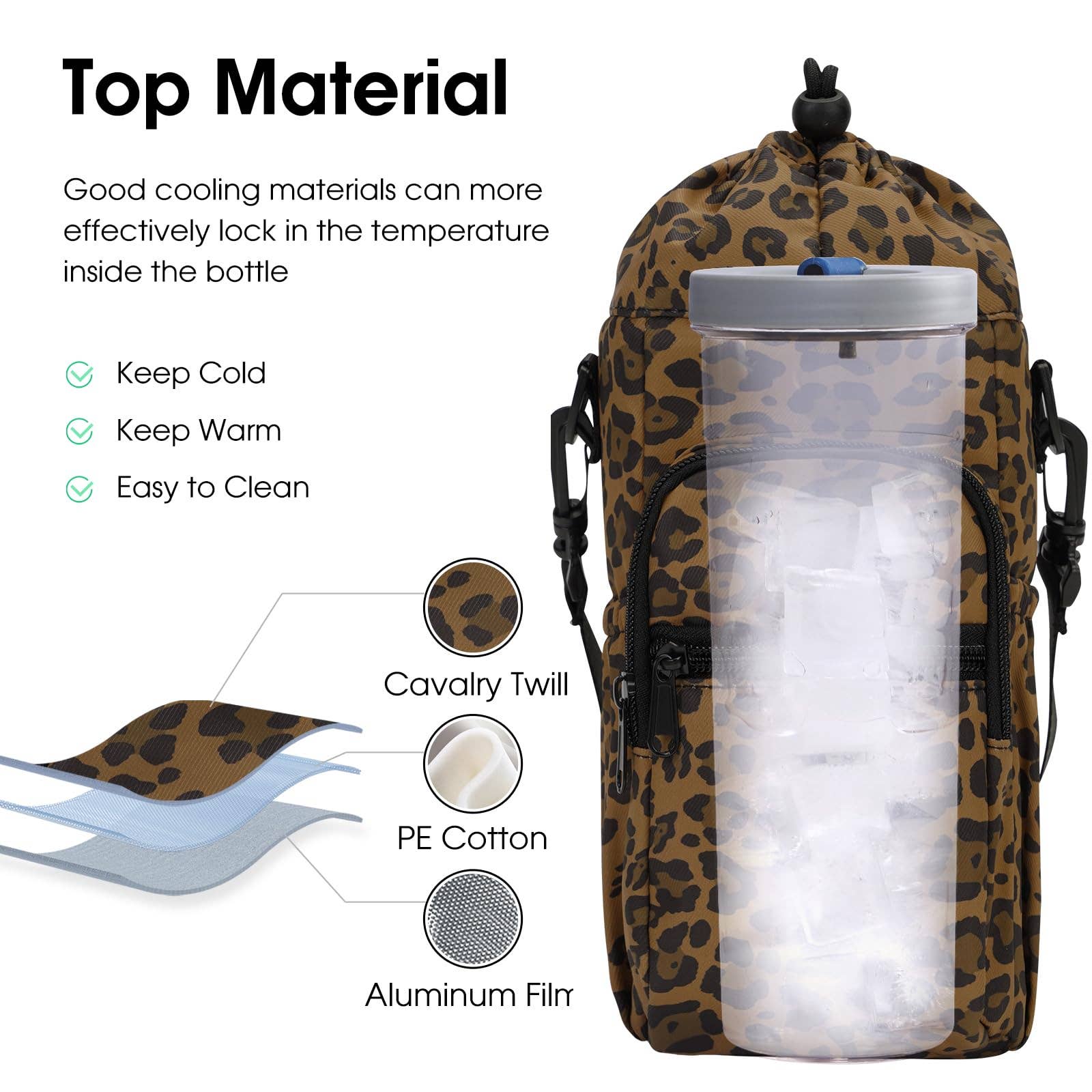 wandf - Wholesale Bottle Rack/Holder - Insulated Water Bottle Holder with Strap and Phone Pocket40