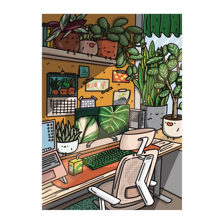 Tropisk Gaming Desk Kunsttryk for engroshandel hos Home by Faith