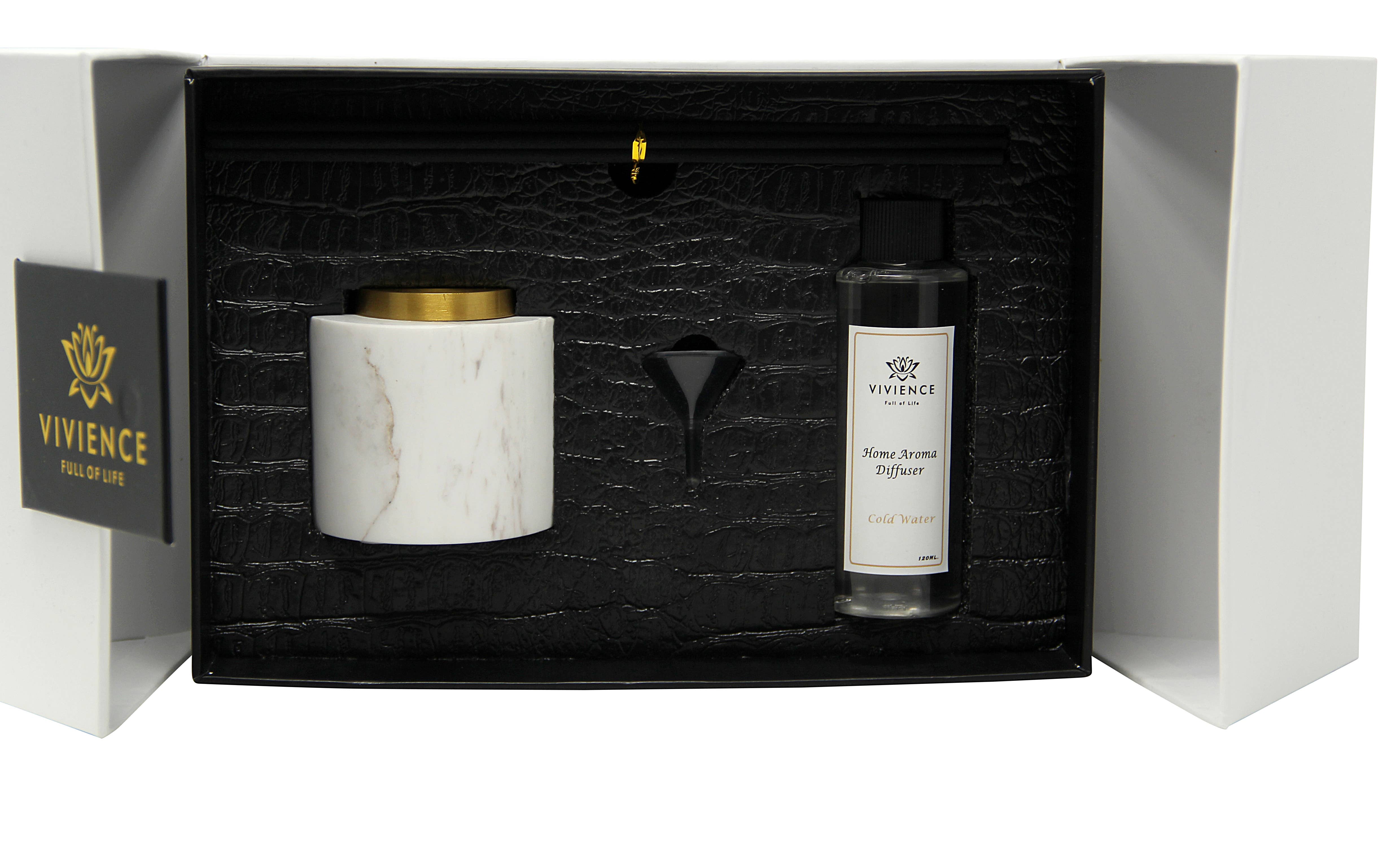 VIVIENCE - Vente Diffuseur à tiges - Diffuseur à lames en marbre blanc4