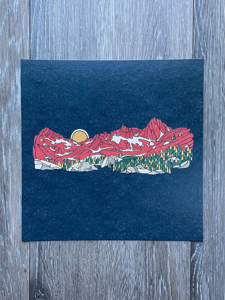 Hög Alpin - Bergkonst, Alpenglow, Minimalistisk Konst för wholesale av Bryn Merrell Art