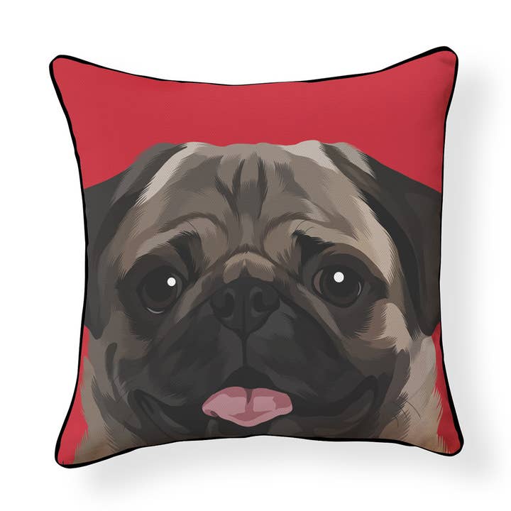 Peek-a-Boo Collection: PUG Pillow Case for wholesale by Naked Decor