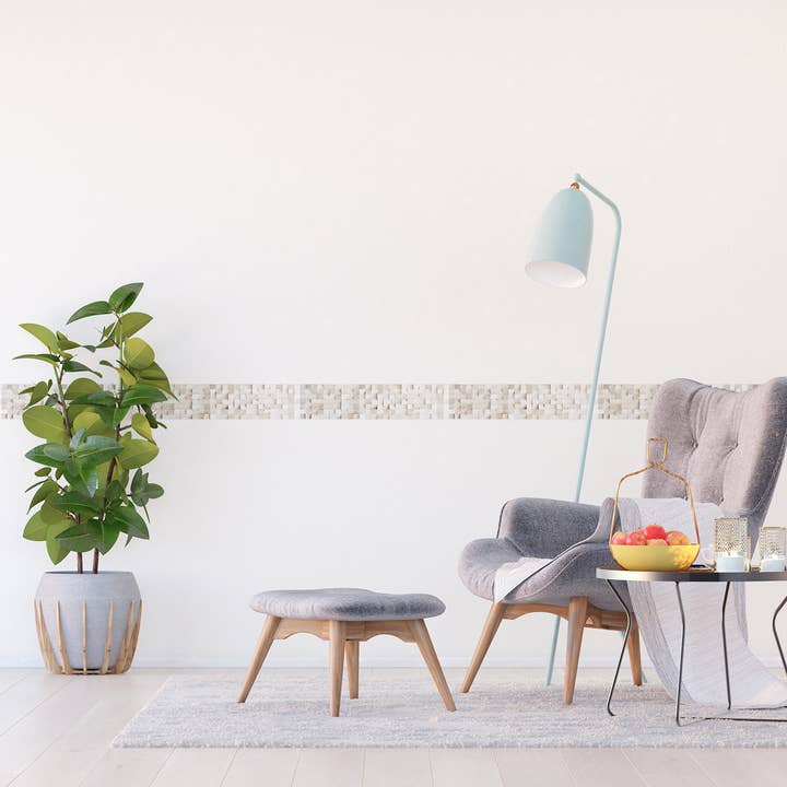 Beige Self-adhesive Wallpaper Border Square Pieces of Wood for wholesale on Faire