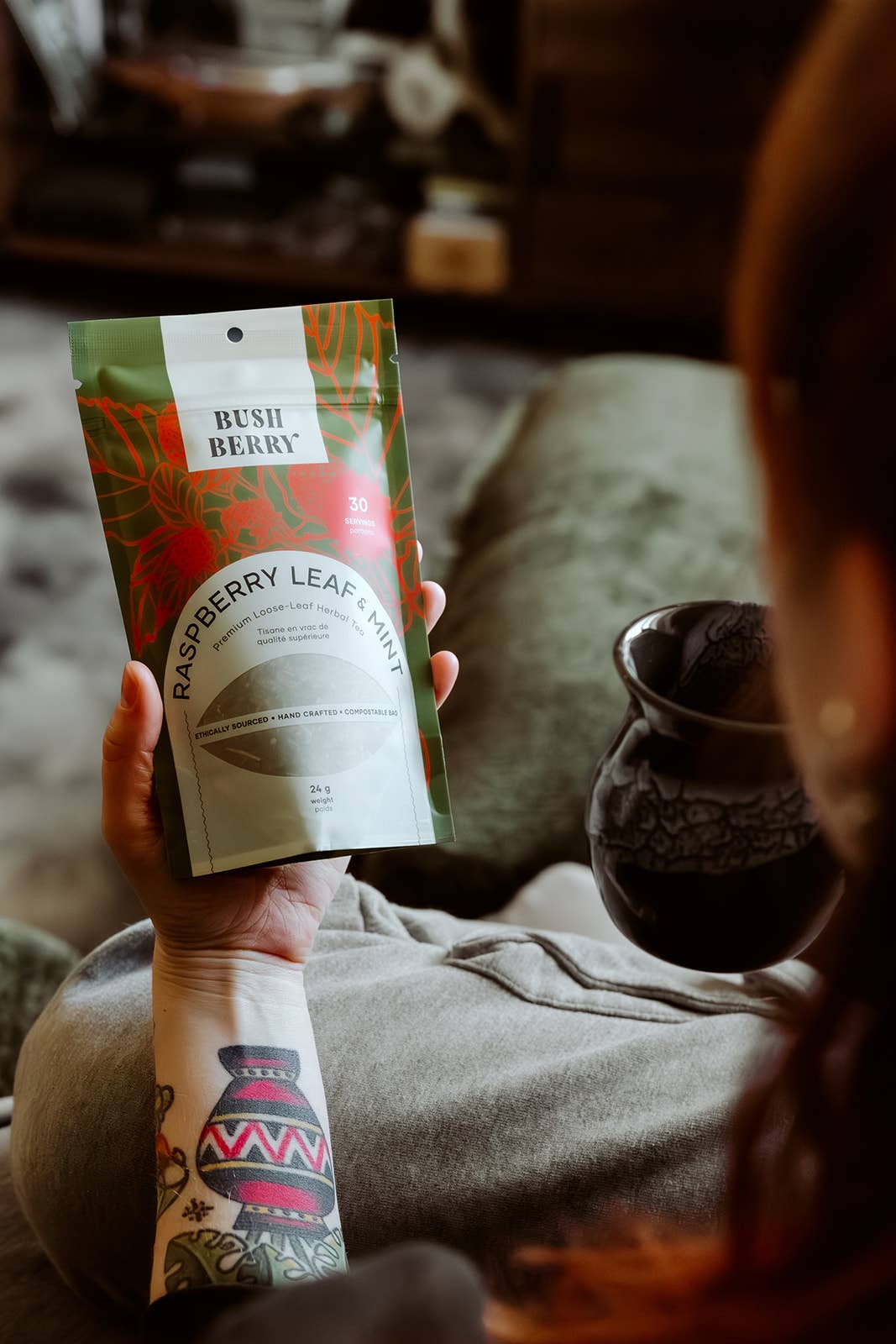 Bush Berry - Wholesale Nursing Tea - Maternity - Organic Raspberry Leaf + Mint Tea Loose Leaf Tea2