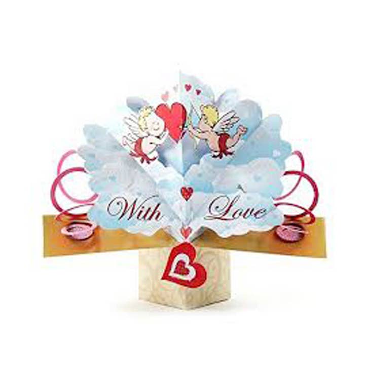 Multi Valentine's Day Pop Up Card - With Love Clouds for wholesale on Faire