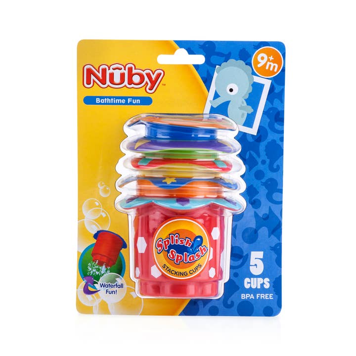 Nuby - Wholesale Stacking Rings Game - Baby - Nuby 5pc Splish Splash Bath Time Stacking Cups2