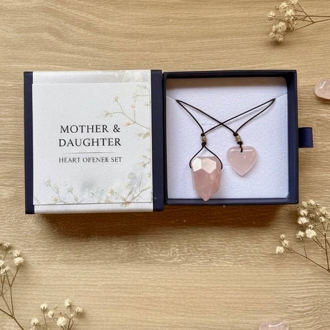 Mother Daughter Rose Quartz Gift Set for wholesale by Awakening Alice