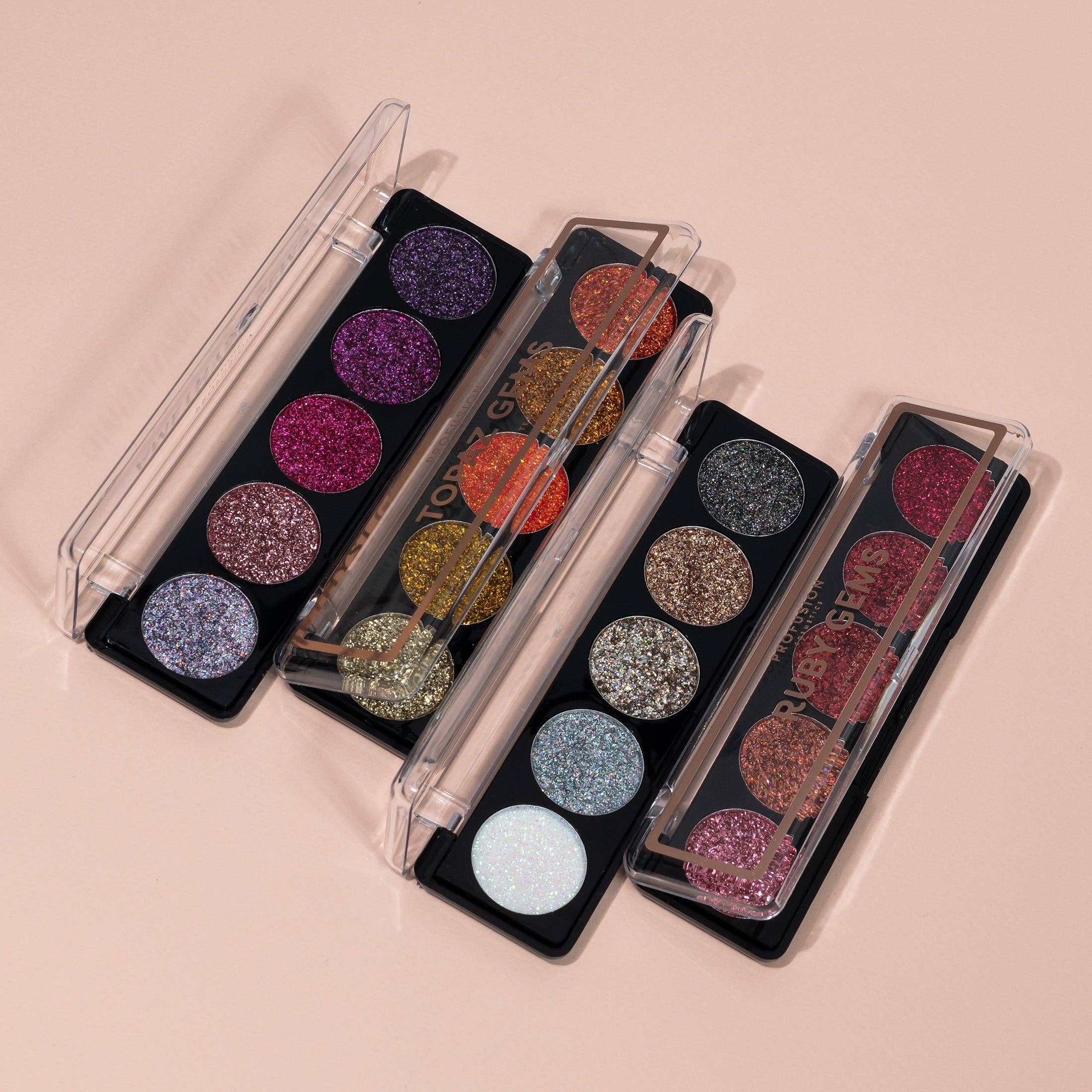 Profusion Cosmetics UK - Wholesale Eyeshadow Palette - GLITTER GEMS | 5 SHADE GLITTER PALETTES2