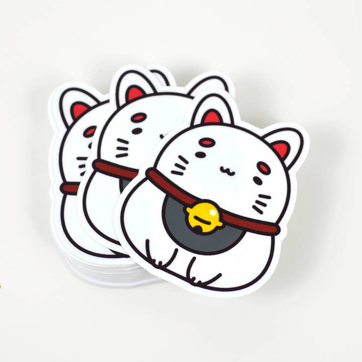 Noristudio - Wholesale Sticker - White Fortune Cat Vinyl Sticker