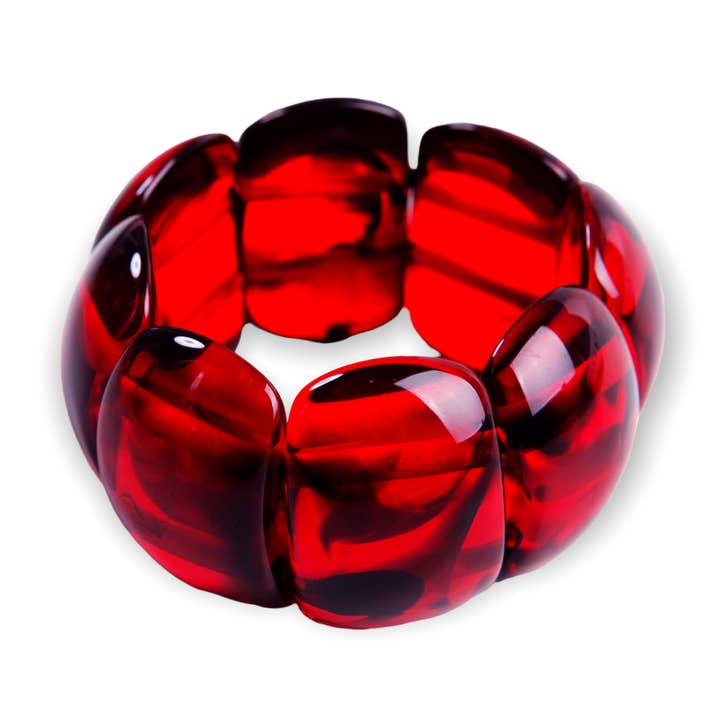 B7 RDWN - Wine Red Resin Bracelet for wholesale by Atelier 1701