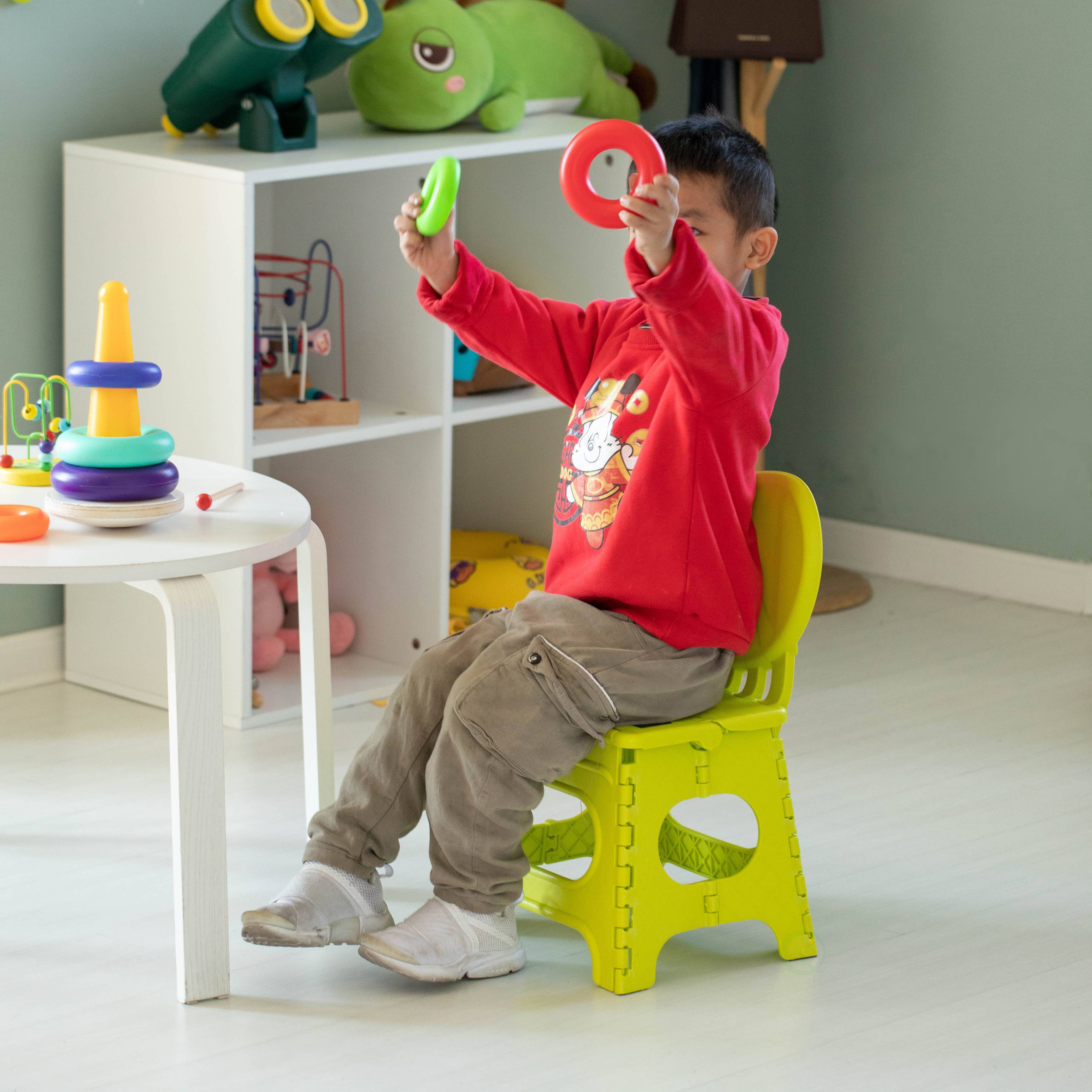 Quickway Imports - Wholesale Stool - Foldable Step Stool with Backrest, Kids Stepping Stool,2