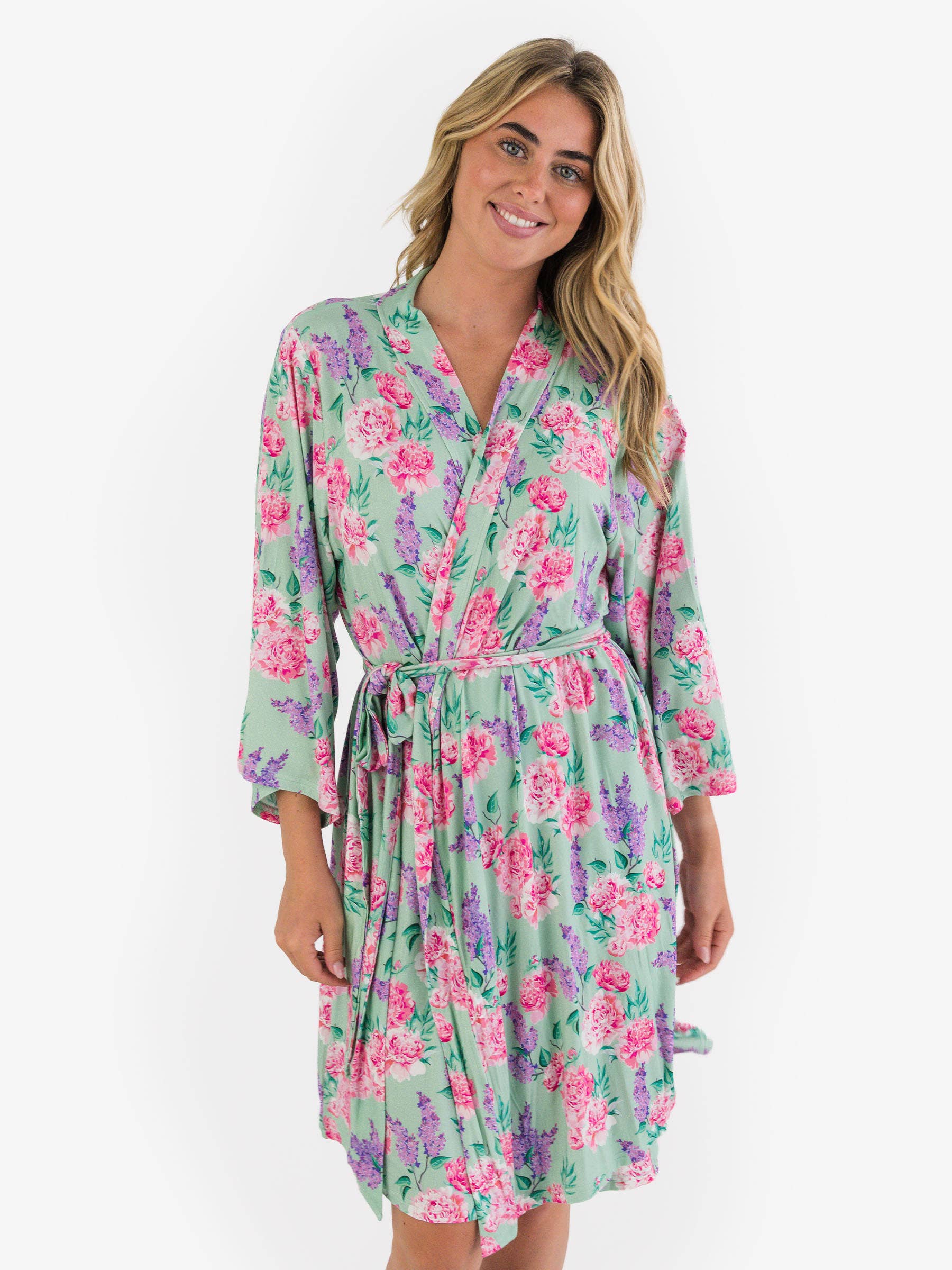 Green SoftSnooze™ Women's Bamboo Viscose Sage Garden Mommy & Me Maternity Robe
for wholesale on Faire