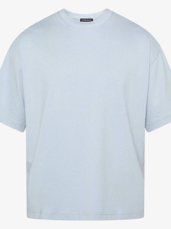 Premium NTRL 220 GSM Drop Shoulder T-shirt - Blue Fog for wholesale by Strides Co